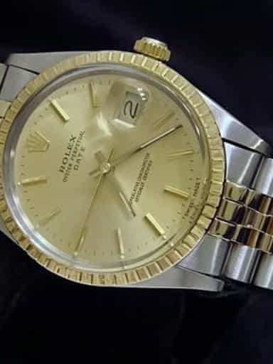 Mens Rolex Two-Tone Date Champagne 15053 (SKU 9022040MT)