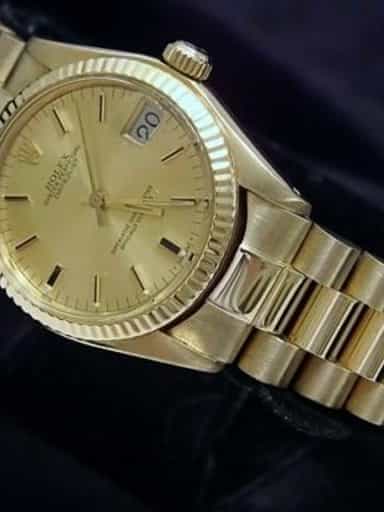 Mid Size Rolex 18K Yellow Gold Datejust Champagne 6827 (SKU 5957551MT)