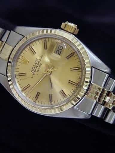Ladies Rolex Two-Tone 14K/SS Date Watch 6917 with Gold Champagne Dial (SKU 5926209MT)