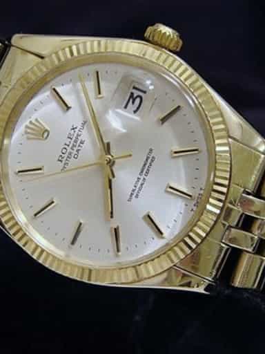 Mens Rolex 14K Yellow Gold Date Silver 1503 (SKU 2361090BMT)