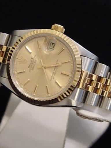 Mid Size Rolex Two-Tone 18K/SS Datejust Champagne 68273 (SKU S502058MT)