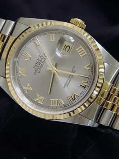 Mens Rolex Two-Tone 18K/SS Datejust Slate Roman 16233 (SKU DJ131111MT)