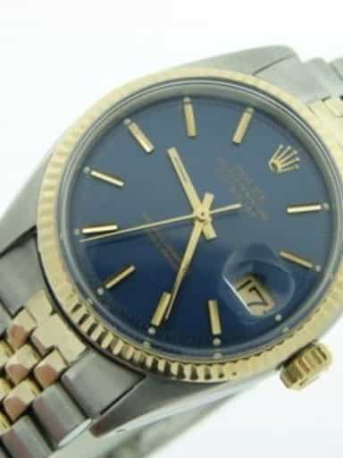 Mens Rolex Two-Tone 14K/SS Datejust Blue  1601 (SKU DJ9654BCMT)
