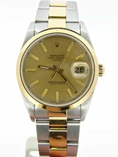 Mens Rolex Two-Tone 18K/SS Date Champagne 15203 (SKU N216758MT)