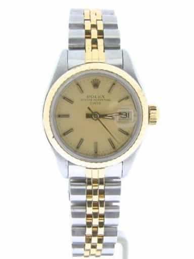 Ladies Rolex Two-Tone Date Watch with Champagne Ref 6917 (SKU 7177656AMT)