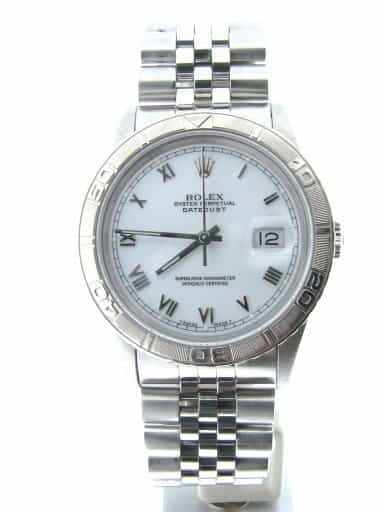 Mens Rolex Stainless Steel Datejust Turn-O-Graph White Roman 16264 (SKU X359941NMT)
