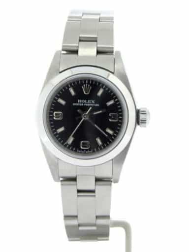 Ladies Rolex Stainless Steel Oyster Perpetual Black  76080 (SKU P309686NNCMT)