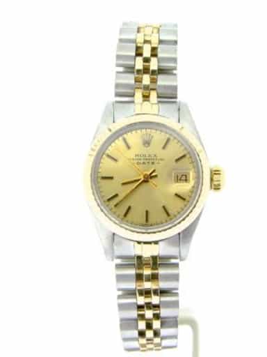 Ladies Rolex Two-Tone Date Watch with Gold Champagne Dial Ref 6917 (SKU 6221959NMT)