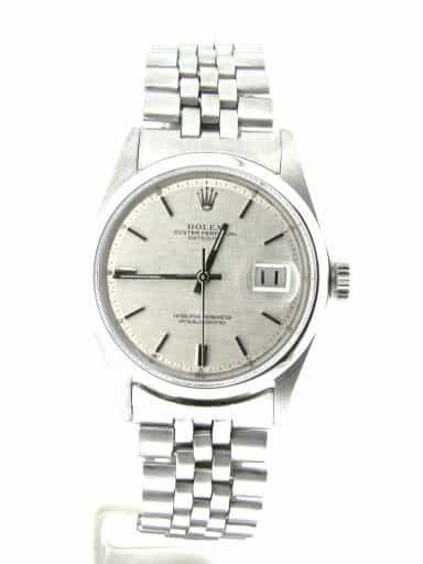 Mens Rolex Stainless Steel Datejust Silver Linen (SKU 2368974NMT)