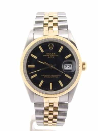 Mens Rolex Two-Tone Date Black 15053 (SKU 8572283MT)