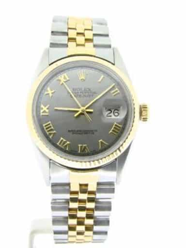 Mens Rolex Two-Tone 18K/SS Datejust Slate Roman 16013 (SKU B6589865NMT)