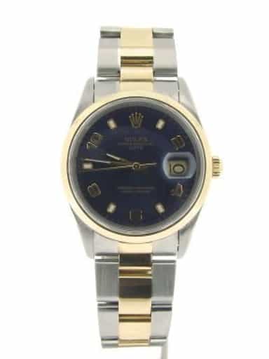 Mens Rolex Two-Tone 18K/SS Date Blue Arabic 15203 (SKU U311254NMT)