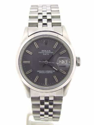 Mens Rolex Stainless Steel Date Gray Slate 15000 (SKU 7192206NNMT)