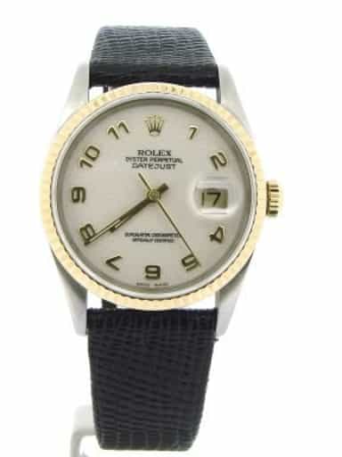 Mens Rolex Two-Tone 18K/SS Datejust White Arabic 16233 (SKU X402677NBLKBCMT)