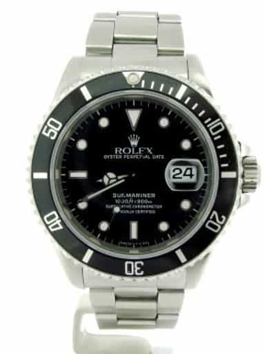 Mens Rolex Stainless Steel Submariner Black  16610 (SKU E566436NNBCMT)