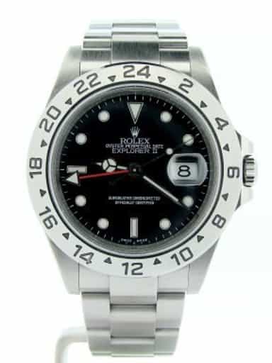 Mens Rolex Stainless Steel Explorer II Black Dial 16570T (SKU D469785NMT)