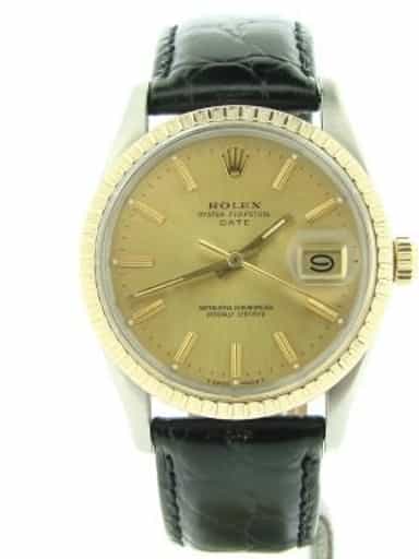 Mens Rolex Two-Tone Date Champagne 15053  (SKU 7026319NMT)