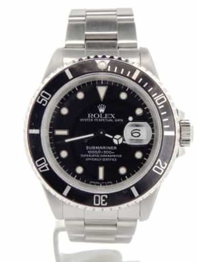 Mens Rolex Submariner Date Ref. 16610 Stainless Steel Watch (SKU N318537NNBCMT)