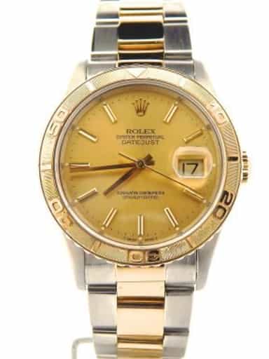 Mens Rolex Two-Tone 18K/SS Datejust Turn-O-Graph Champagne  16263 (SKU U782383NMT)