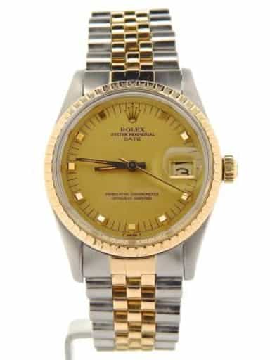 Mens Rolex Two-Tone Date Champagne 15053 (SKU 7511391NMT)