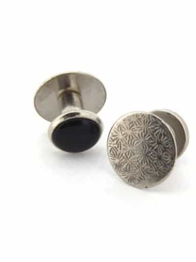 Stainless Steel 5-Piece Black Enamel Button Set (SKU BTCL003N)