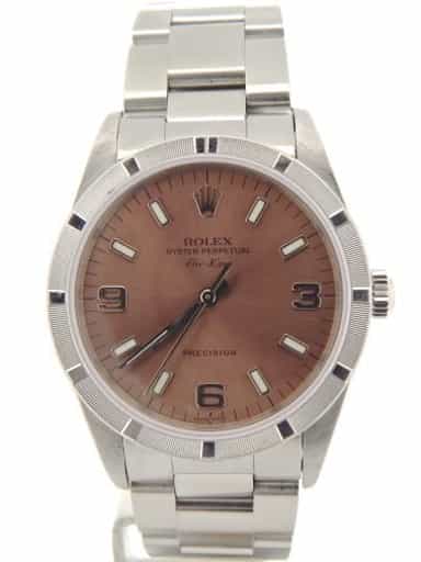 Mens Rolex Stainless Steel Air-King Salmon Arabic 14010 (SKU A934156NCMT)