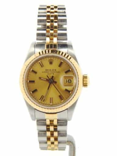 Ladies Rolex Two-Tone 18K/SS Date Champagne  69173 (SKU 8250015NMT)