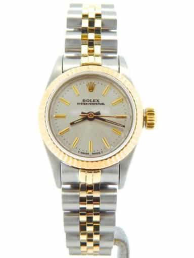 Ladies Rolex Two-Tone Perpetual Silver  67193 (SKU L578080NCMT)