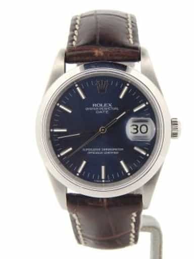 Mens Rolex Stainless Steel Date Blue  15200 (SKU E611265NBRNMT)