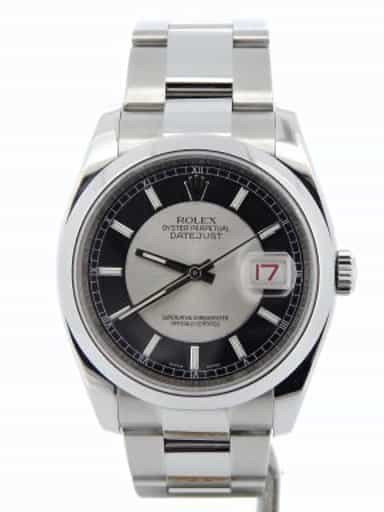 Mens Rolex Stainless Steel Datejust Black Silver 116200 (SKU M202537N01MT)