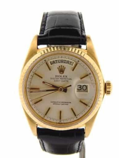 Mens Rolex 18K Gold Day-Date Watch with Silver Dial 1803 (SKU 3251629NBLKMT)