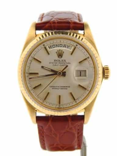 Mens Rolex 18K Gold Day-Date Watch with Silver Dial 1803 (SKU 3251629NBRNMT)