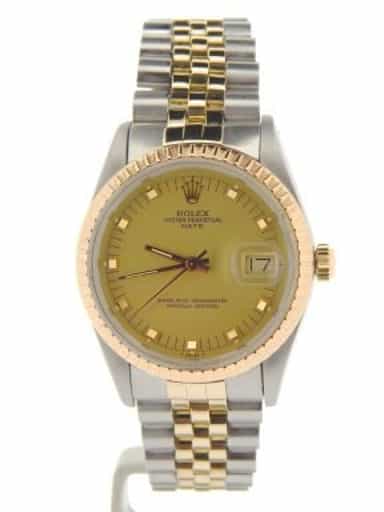 Mens Rolex Two-Tone 18K/SS Date Champagne  15053 (SKU 9662684N)