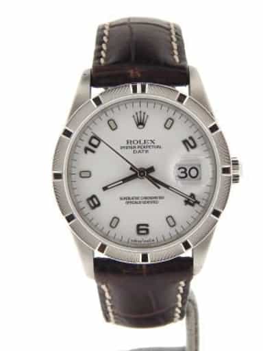 Mens Rolex Stainless Steel Date White Arabic 15210 (SKU X597399NBRNMT)