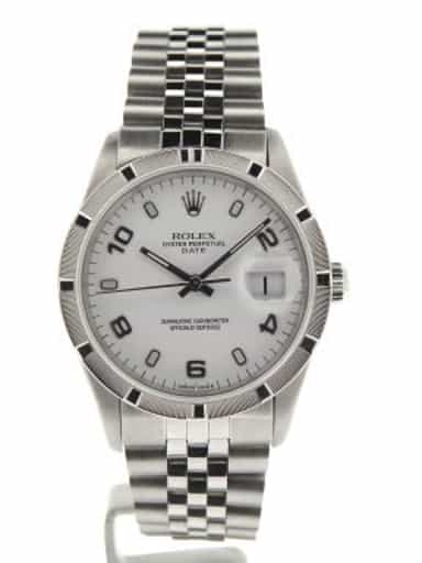 Mens Rolex Stainless Steel Date White Arabic 15210 (SKU X597399NJUBMT)