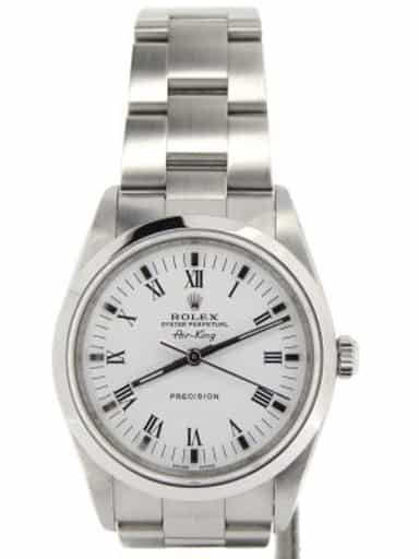 Mens Rolex Stainless Steel Air-King White Roman 14000M (SKU Z105019NCMT)
