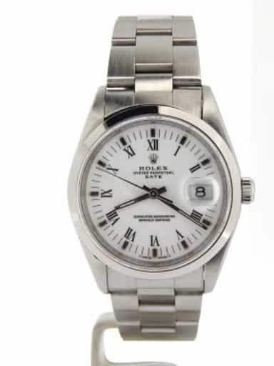 Mens Rolex Stainless Steel Date White Roman 15200 (SKU W289439NMT)