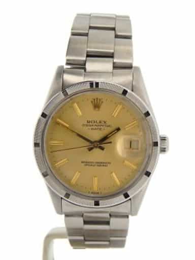 Mens Rolex Stainless Steel Date Champagne 15010 (SKU 6745794NMT)