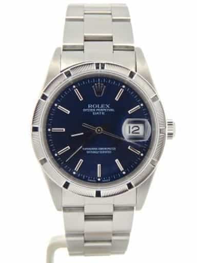 Mens Rolex Stainless Steel Date Blue  15210 (SKU Y824704NMT)
