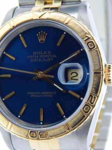 Mens Rolex Two-Tone 18K/SS Datejust Turn-O-Graph Blue  16263 (SKU L864189NMT)