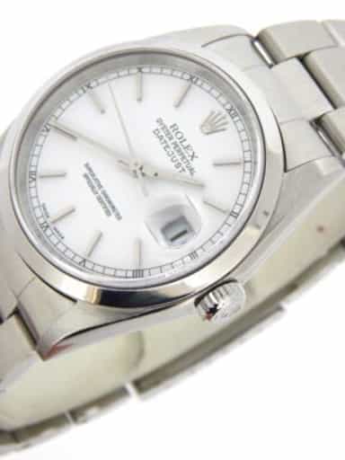 Mens Rolex Stainless Steel Datejust White 16200 (SKU BT485331MT)