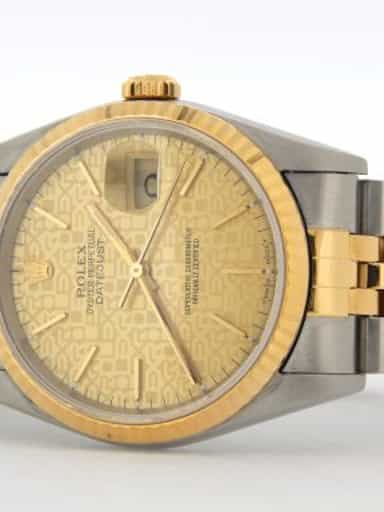 Mens Rolex Two-Tone 18K/SS Datejust Champagne  16233 (SKU T522915NBCMT)
