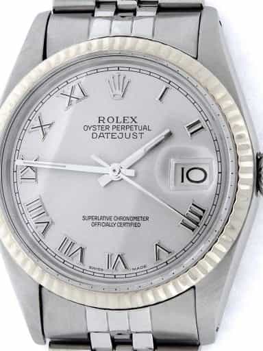 Mens Rolex Stainless Steel Datejust Silver Roman 16014 (SKU 6156790NMT)