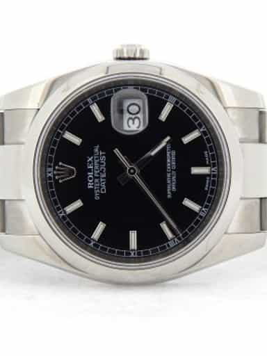 Mens Rolex Stainless Steel Datejust Black  116200 (SKU D588198MT)