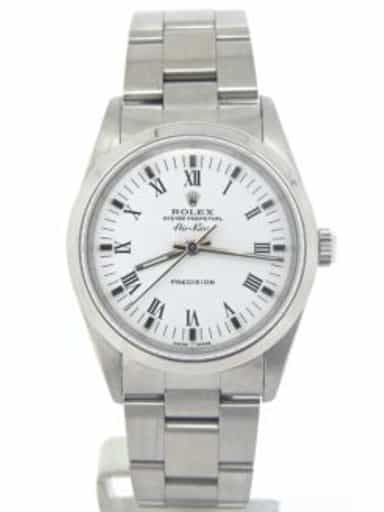 Mens Rolex Stainless Steel Air-King White Roman 14000 (SKU E521878MCMT)