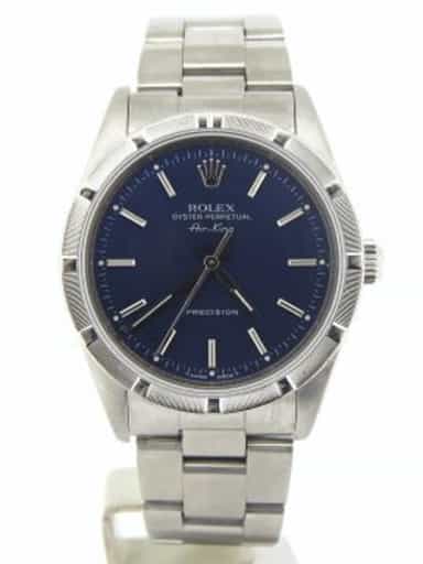 Mens Rolex Stainless Steel Air-King Watch Ref. 14010 with Blue Dial (SKU N554626MCMT)