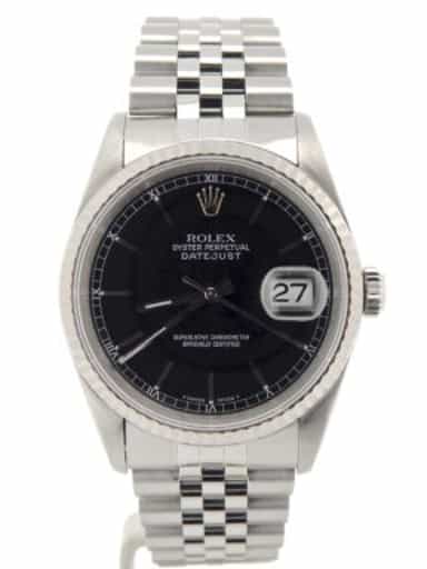 Mens Rolex Stainless Steel Datejust Black 16234 (SKU BU382324NMT)