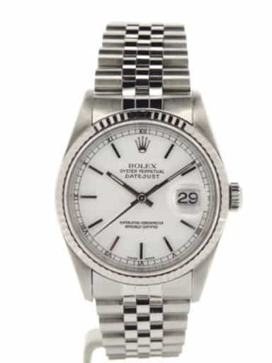 Mens Rolex Stainless Steel Datejust White  16234 (SKU U382324MT)
