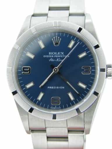 Mens Rolex Stainless Steel Air-King Blue Arabic 14010M (SKU K281554CMT)