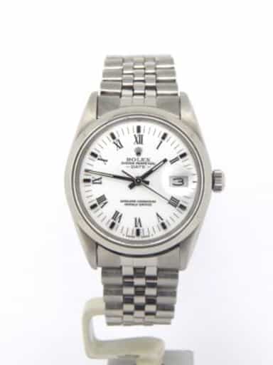 Mens Rolex Stainless Steel Date White Roman 15000 (SKU 9204150MT)